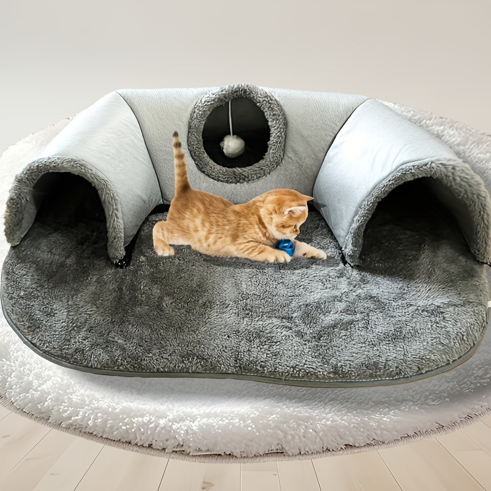 Purrfetti 3-in-1 Cat Tunnel Bed & Play Mat