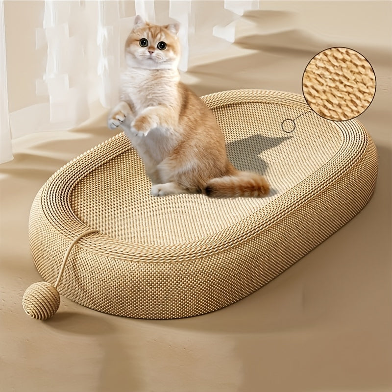 Extra-Large Sisal Oval Cat Scratching Board – product view 3
