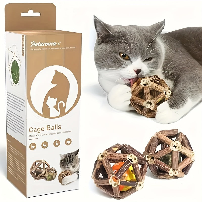 Rattan Dental Chew Ball for Cats – product view 3