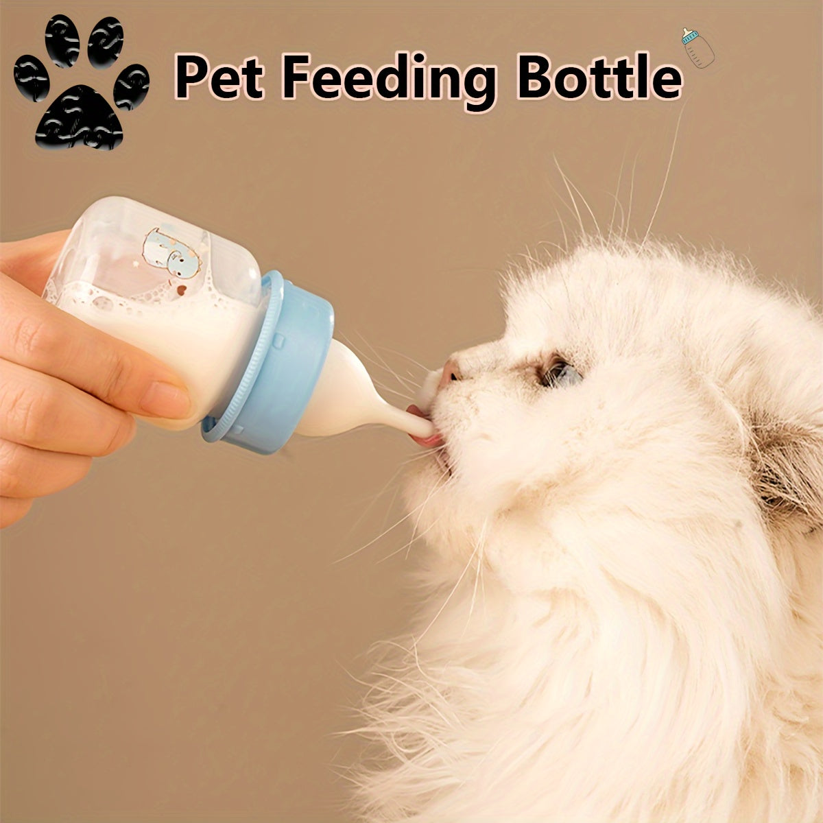 Cartoon-Print Kitten Nursing Bottle – product view 1