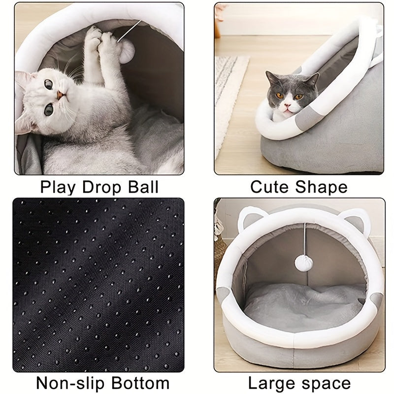 Cartoon Cozy Cave Cat Bed – product view 6