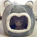 Winter Warm Cave Cat Bed – Fleece-Lined – product view 1