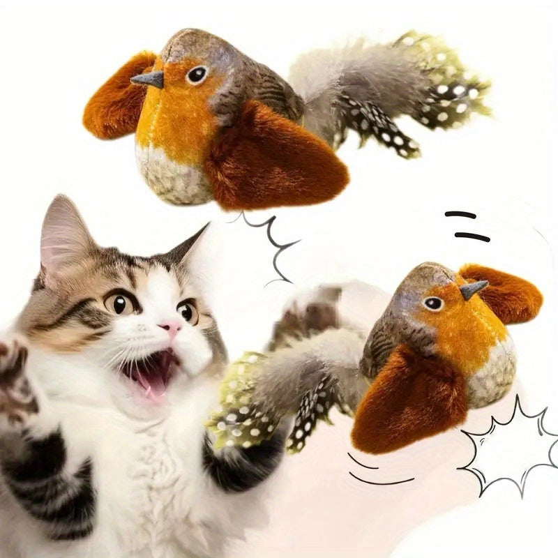 Automatic Retractable Bird-Sound Cat Toy – product view 1