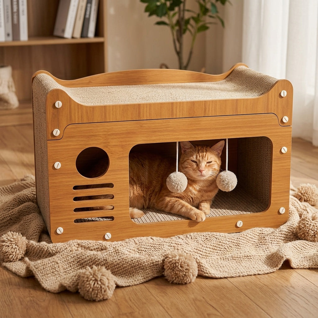 Large Whisker-Shaped Cat Scratching Board – product view 6