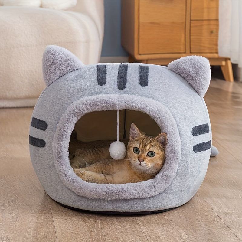 Cat-Shaped Semi-Enclosed Pet Bed – product view 3