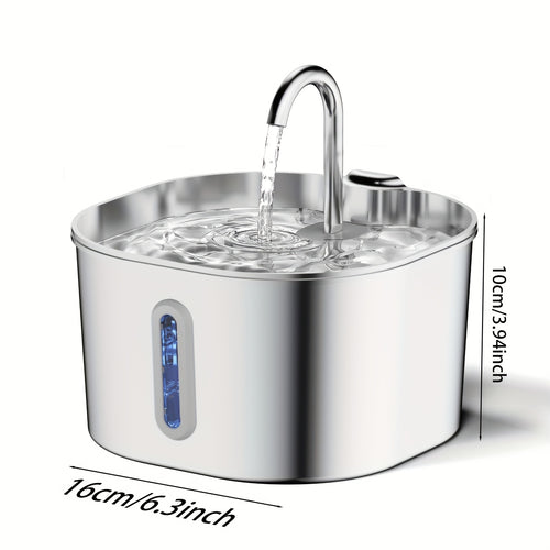 2.2L Filtered Stainless Steel Cat Fountain – product view 2