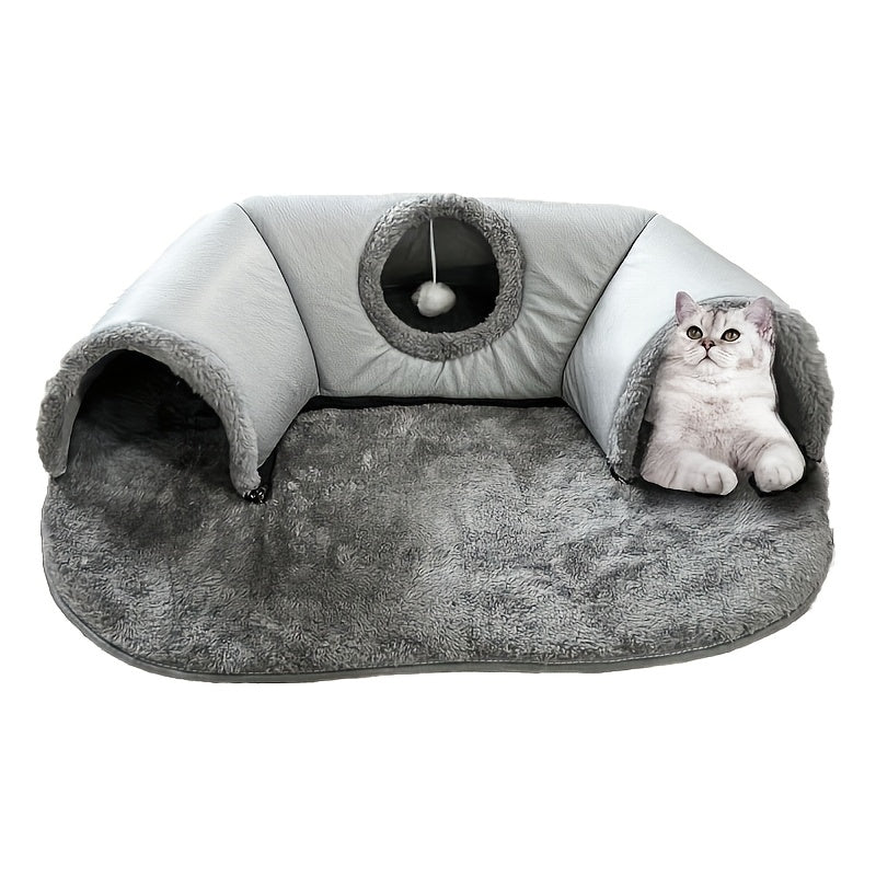 Purrfetti 3-in-1 Cat Tunnel Bed & Play Mat