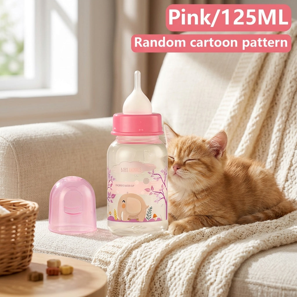 Cartoon-Print Kitten Nursing Bottle – product view 6
