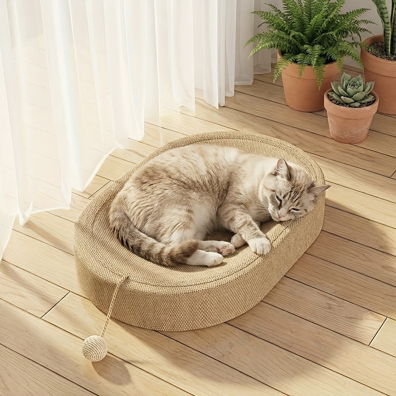 Sisal Cat Scratcher Lounge Chair with Toy Ball – product view 4