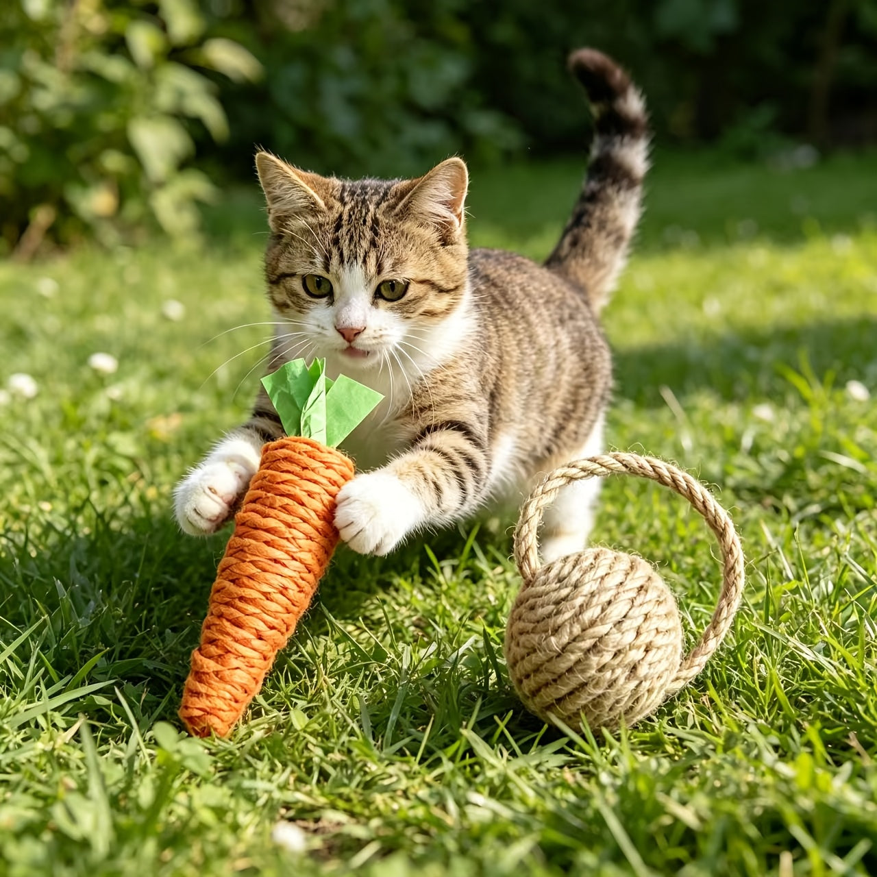 Paper Rope & Carrot Sisal Cat Chew Toy – product view 5