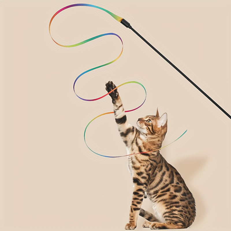 Rainbow Ribbon-Tail Cat Toy – product view 3