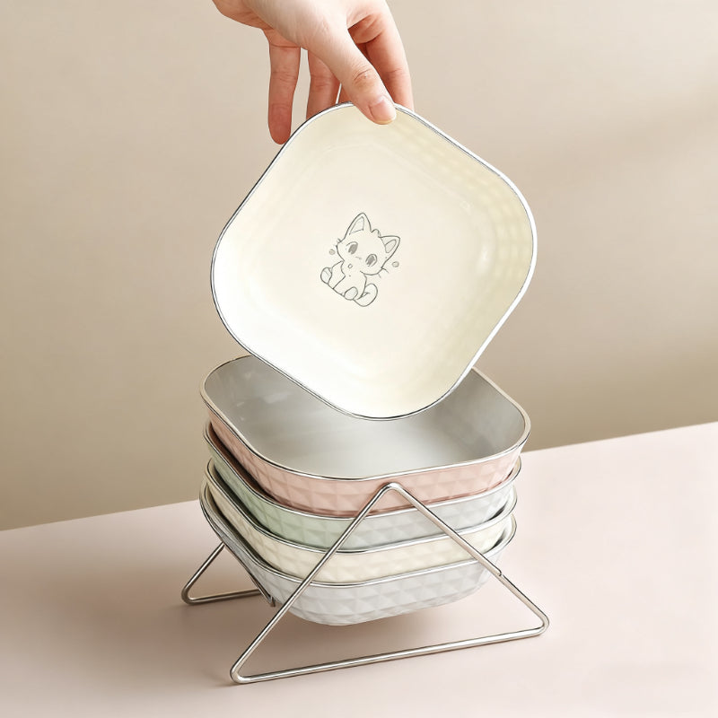 Shallow Anti-Leak Cat Bowl – product view 1