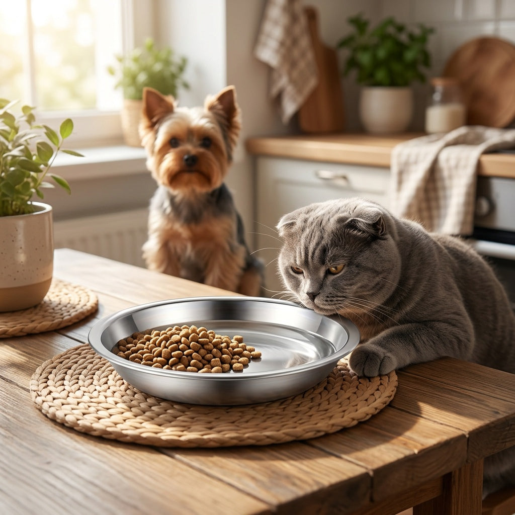Stainless Steel Non-Slip Cat Bowl Set – product view 6