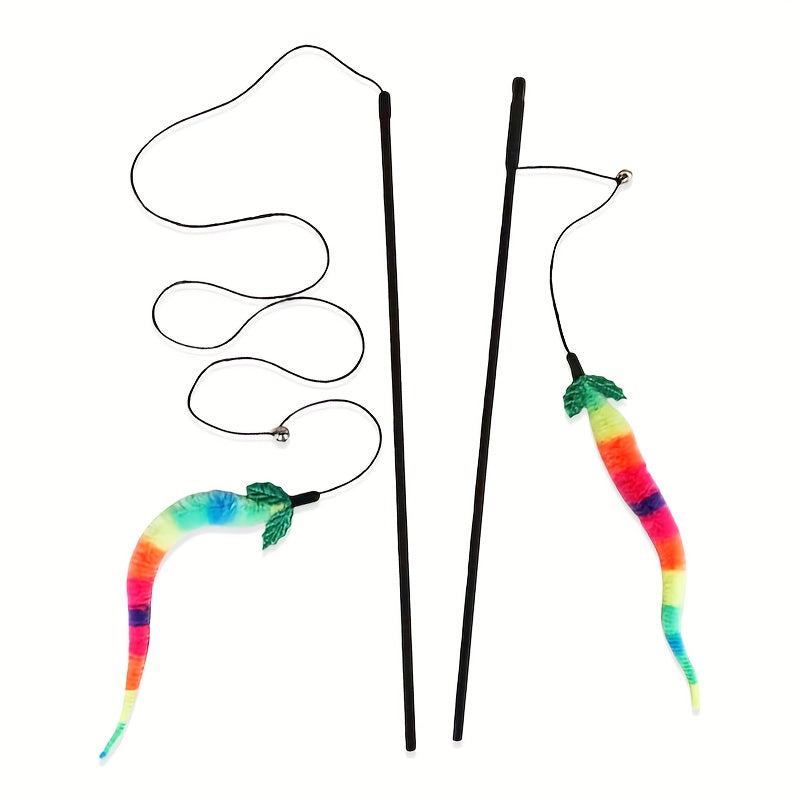 Colourful Caterpillar Cat Teaser Toy – product view 1