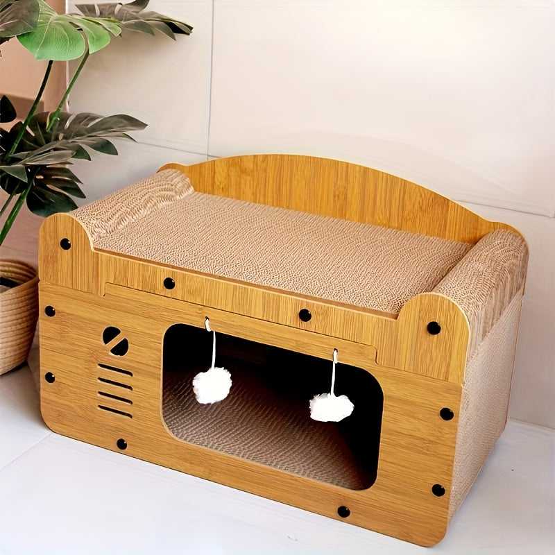 Large Whisker-Shaped Cat Scratching Board – product view 4
