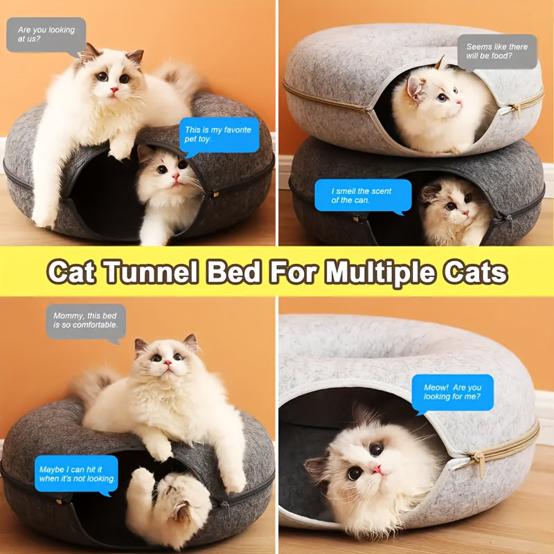 2-in-1 Donut Cat Tunnel Bed – product view 2
