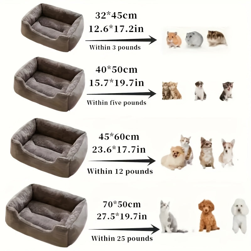 Plush Square Cat Cushion Bed – product view 3