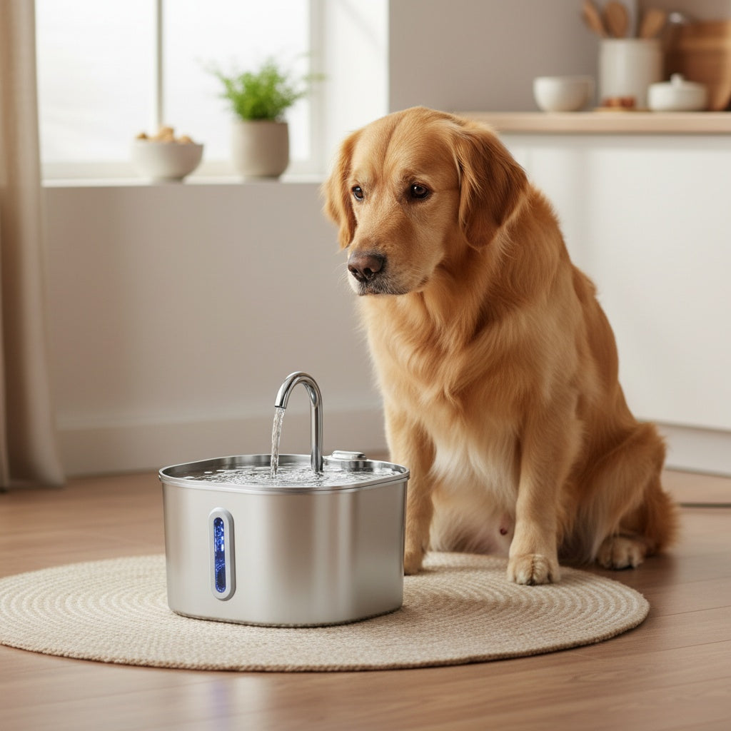 2.2L Filtered Stainless Steel Cat Fountain – product view 6