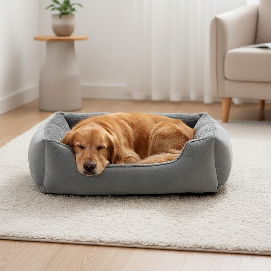Plush Square Cat Cushion Bed – product view 6