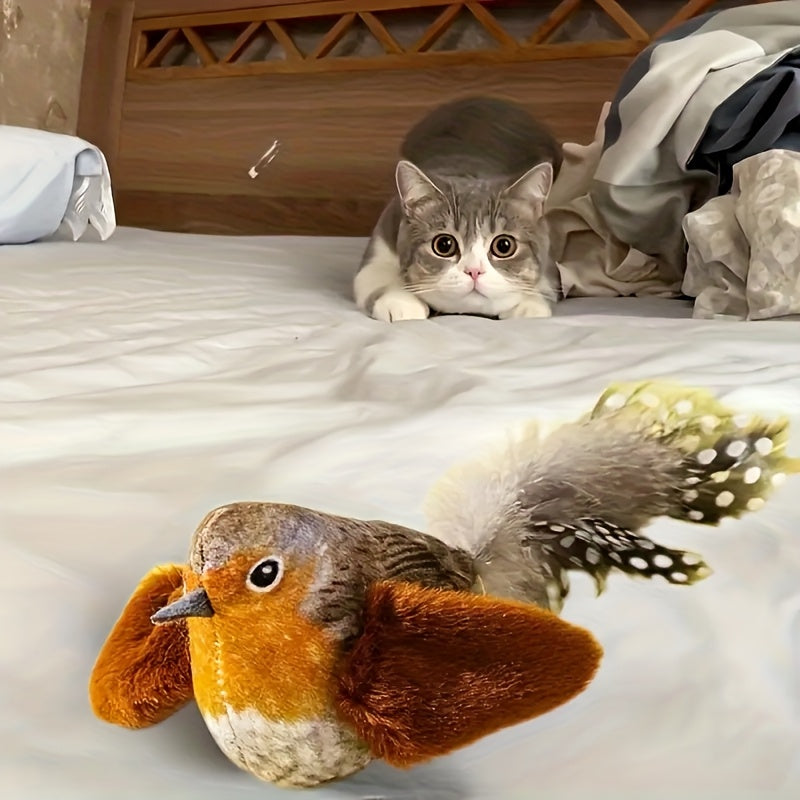 Automatic Retractable Bird-Sound Cat Toy – product view 5