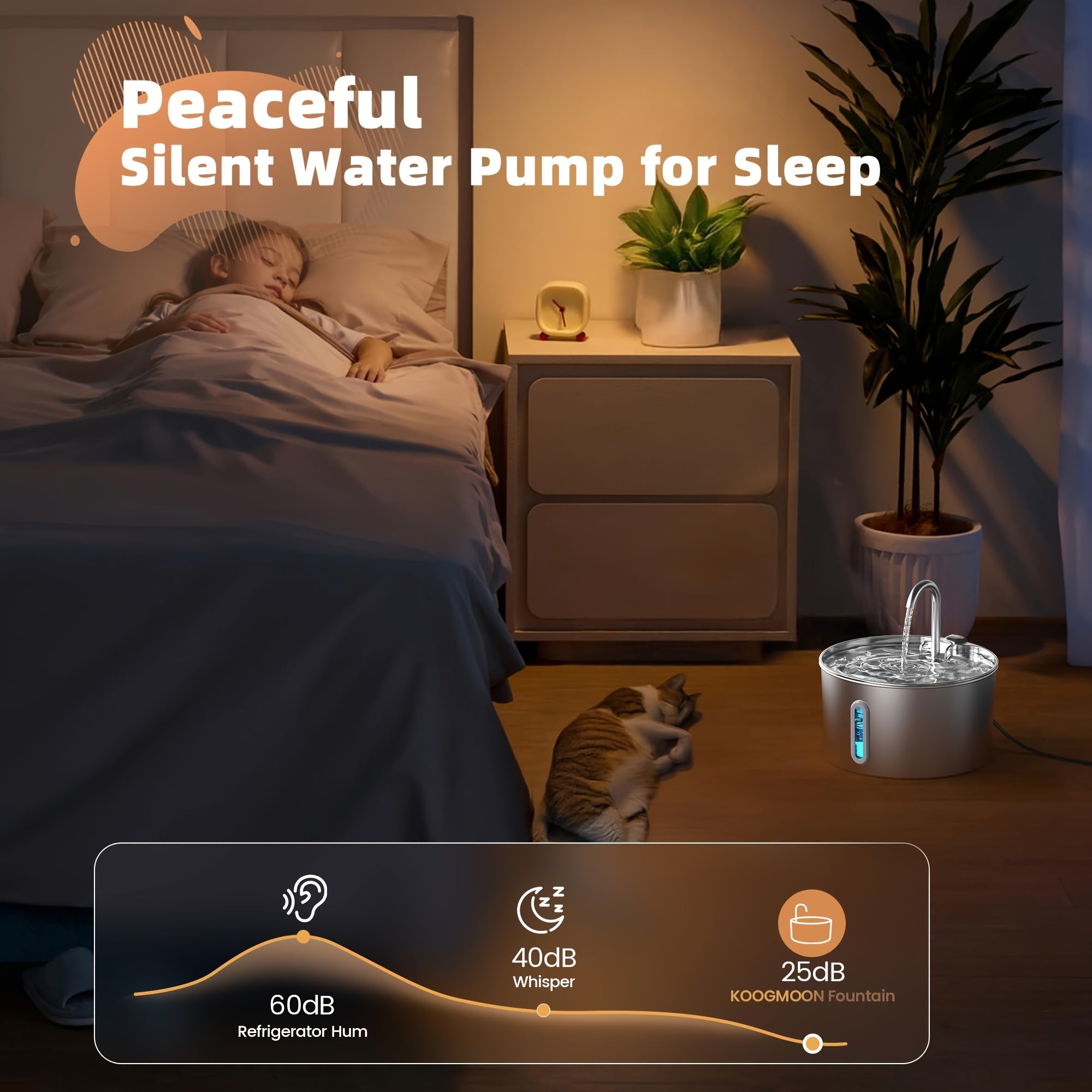 2.2L Stainless Steel Cat Water Fountain – product view 6
