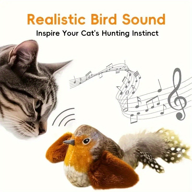 Automatic Retractable Bird-Sound Cat Toy – product view 3