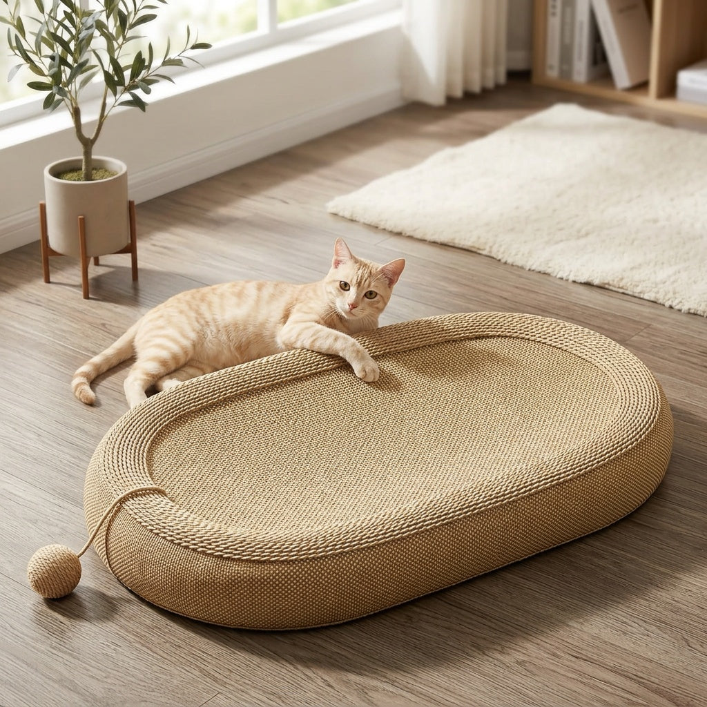 Extra-Large Sisal Oval Cat Scratching Board – product view 6