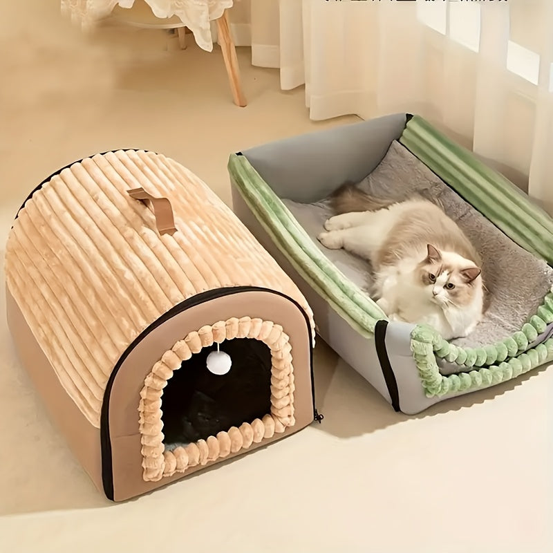 Winter Warm Cave Cat Bed – Removable – product view 1