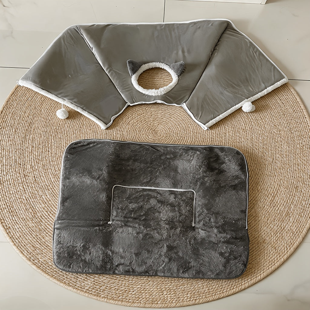 Removable 2-in-1 Cat Tunnel Bed & Play Mat – product view 5