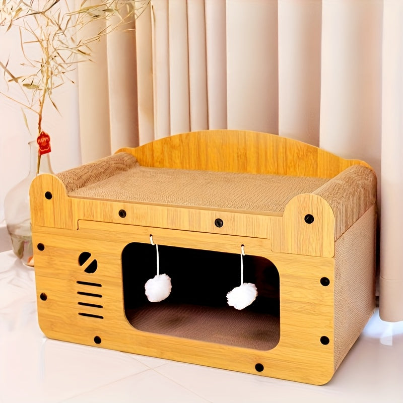 Large Whisker-Shaped Cat Scratching Board – product view 2