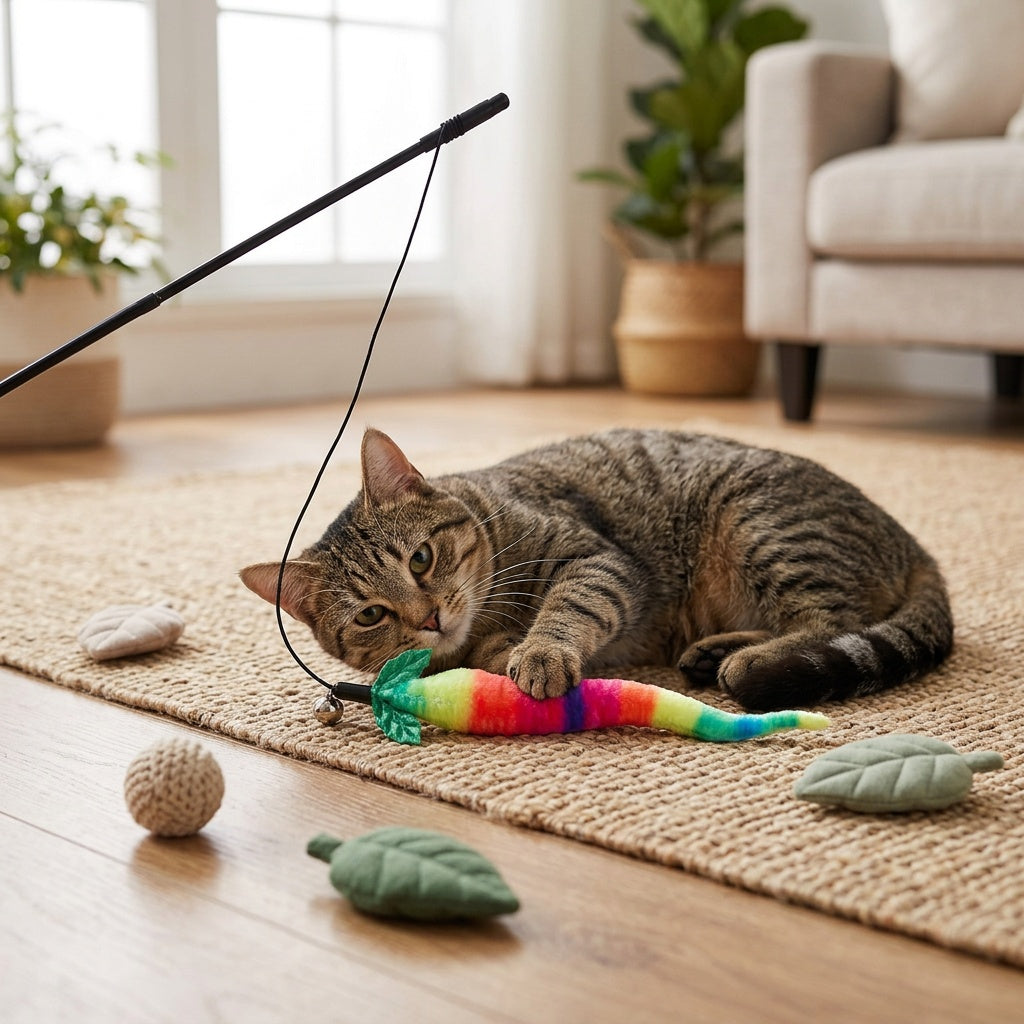 Colourful Caterpillar Cat Teaser Toy – product view 6