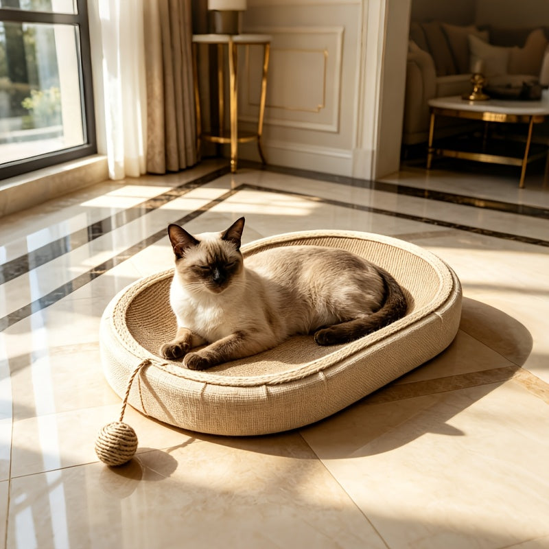 2-in-1 Oval Sisal Cat Scratcher Bed – product view 5