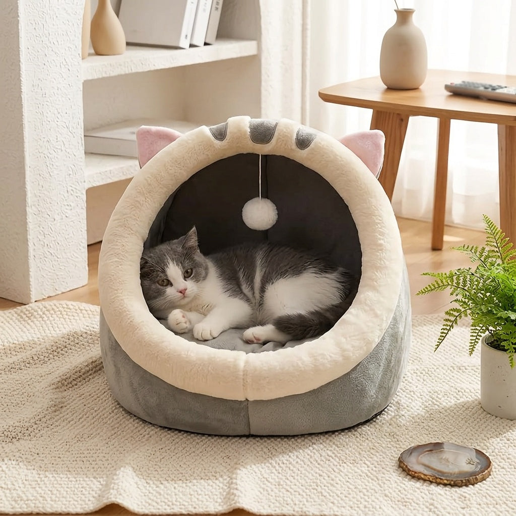 Soft All-Season Cat Sleeping Basket – product view 6