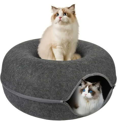 2-in-1 Donut Cat Tunnel Bed – product view 1
