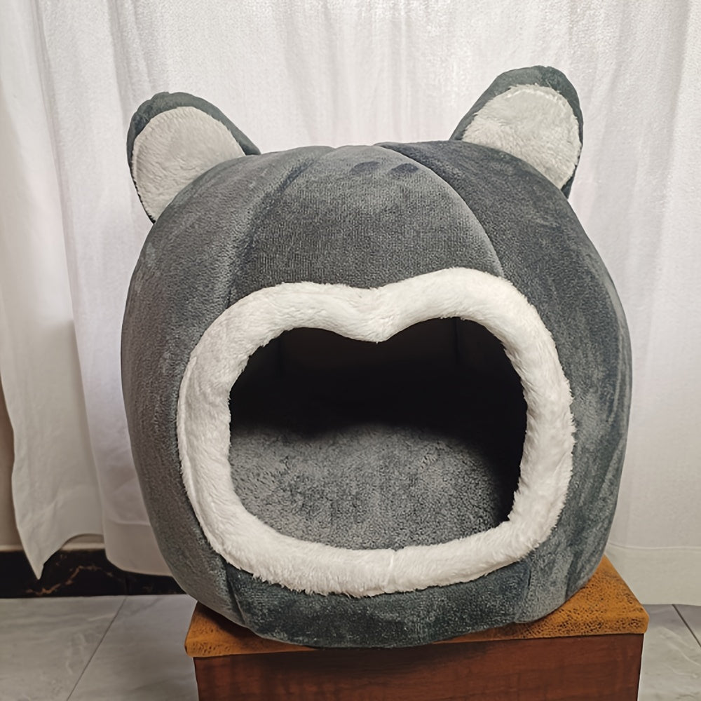 Winter Warm Cave Cat Bed – Fleece-Lined – product view 5