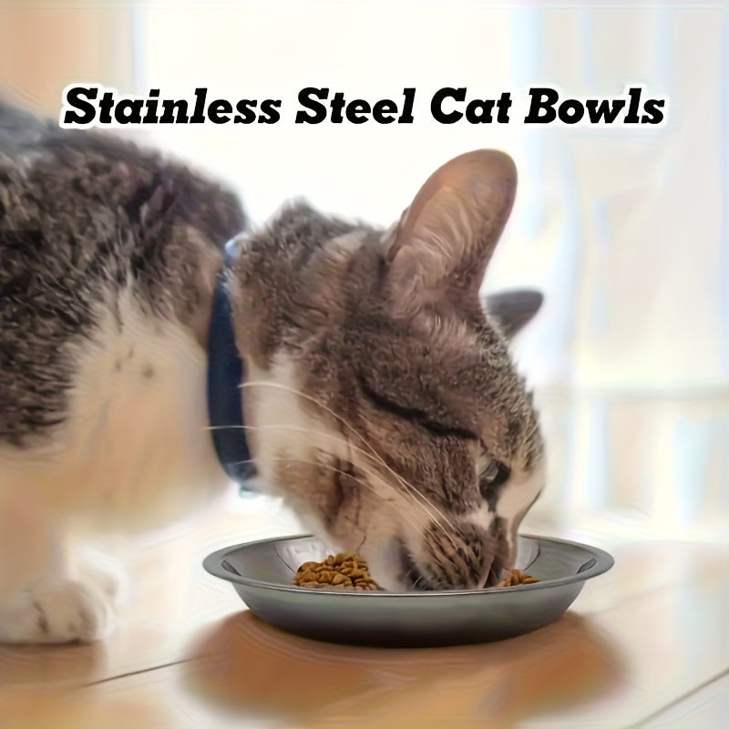 Stainless Steel Non-Slip Cat Bowl Set – product view 3
