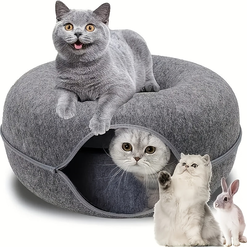 2-in-1 Donut Cat Tunnel Bed – product view 3