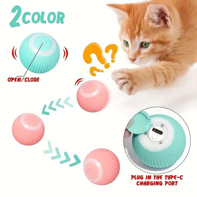 Smart Rolling Ball & Teaser Stick Cat Toy – product view 5