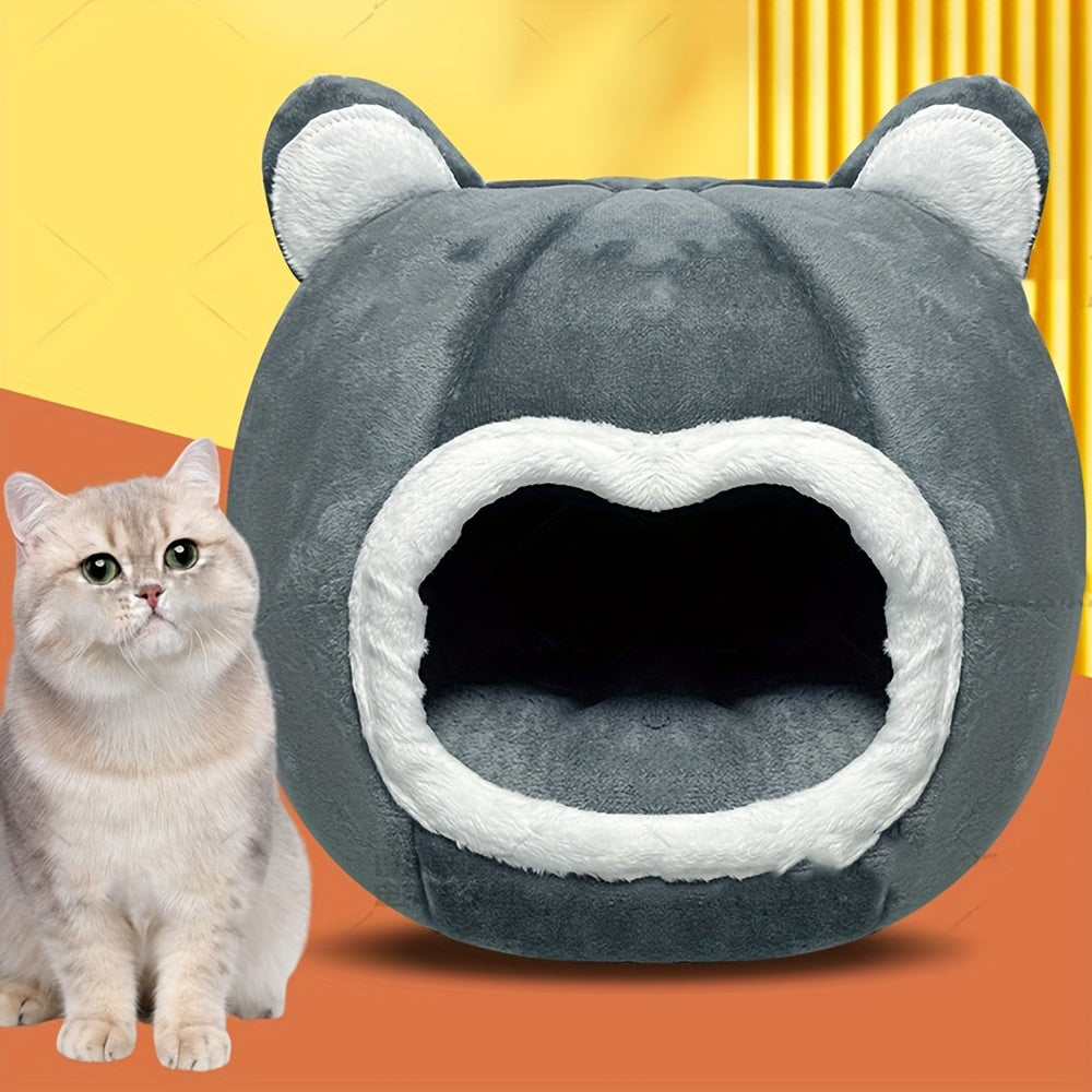 Winter Warm Cave Cat Bed – Fleece-Lined – product view 4