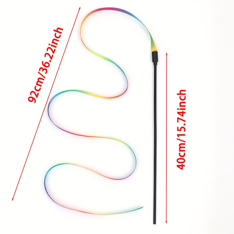 Rainbow Ribbon-Tail Cat Toy – product view 2