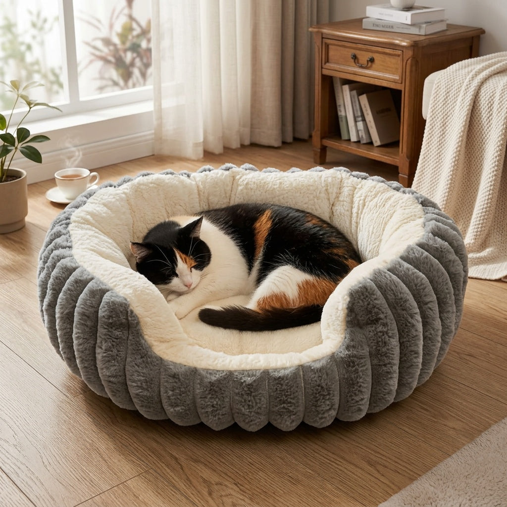 Soft Round Donut Cat Bed – product view 6