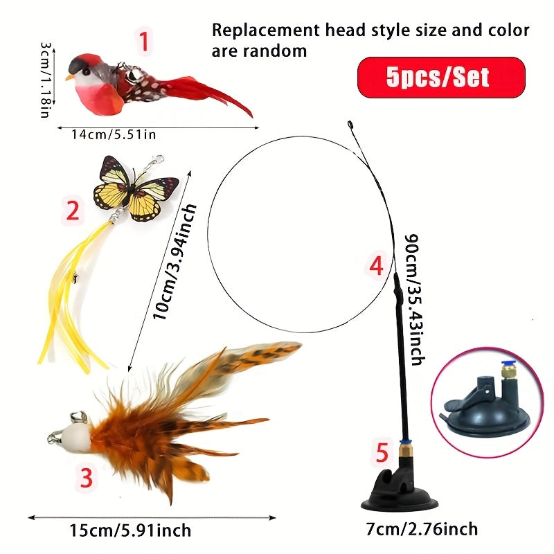 5-Piece Feather Teaser Wand Set – product view 2