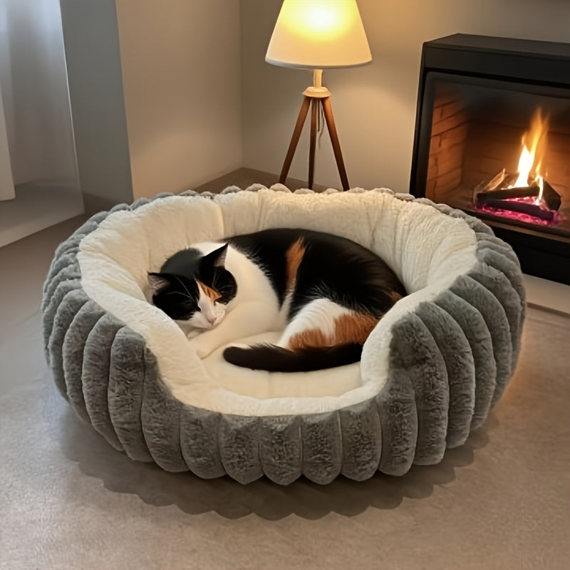 Soft Round Donut Cat Bed – product view 1