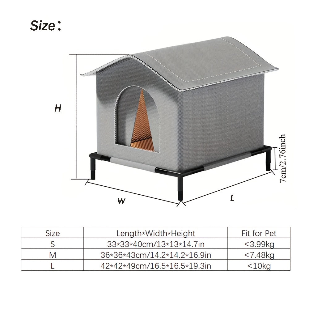 Insulated Outdoor Cat House with Cushion – product view 2