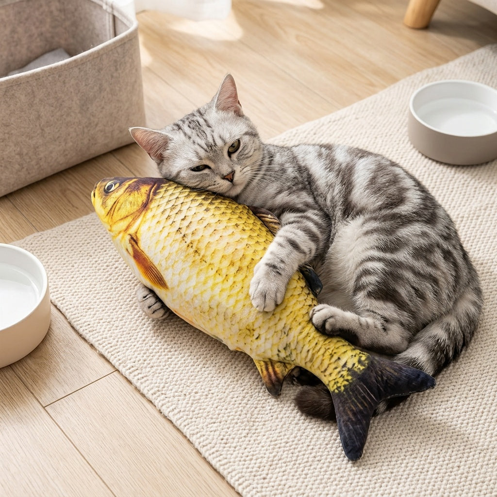 Bite-Resistant Plush Fish Cat Toy – product view 6