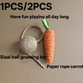 Paper Rope & Carrot Sisal Cat Chew Toy – product view 1
