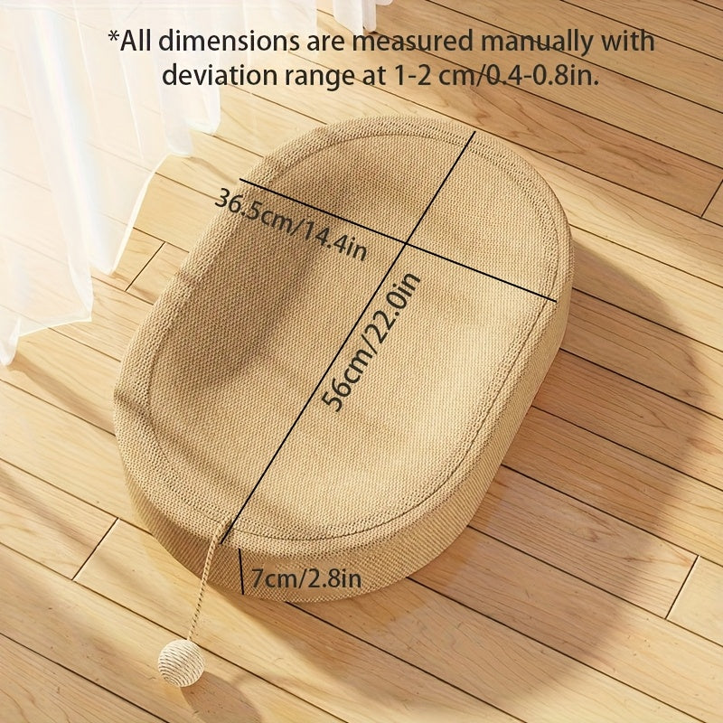 Extra-Large Sisal Oval Cat Scratching Board – product view 2