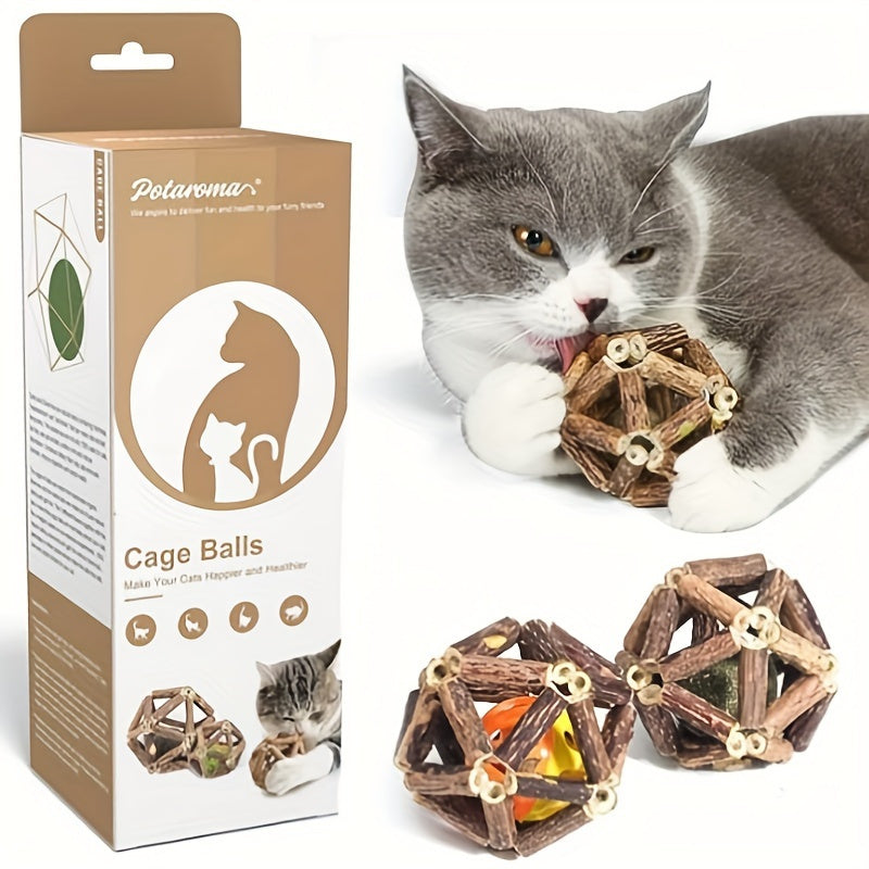 Natural Rattan Cat Chew Ball – product view 2