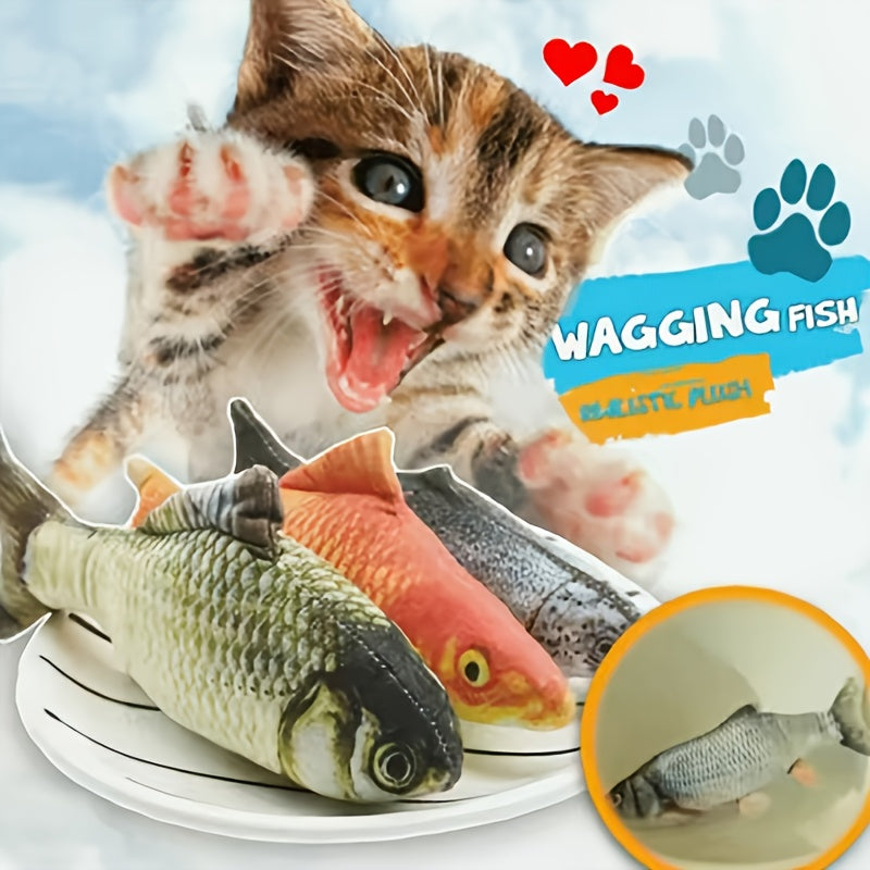 Bite-Resistant Plush Fish Cat Toy – product view 1