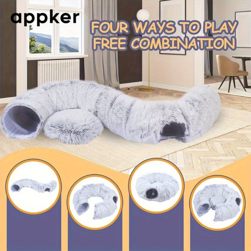 Plush-Mat 2-in-1 Cat Tunnel Bed & Play Mat – product view 4